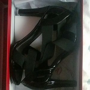 Black Heels with Stretchy Straps size 8